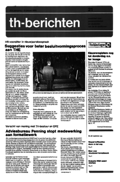 Voorzijde van magazine: TH berichten 21 - 13 januari 1978