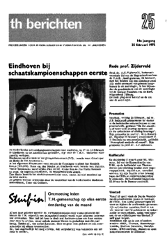 Voorzijde van magazine: TH berichten 25 - 2S februari 1972