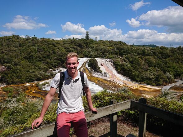 Mart Baelemans in Orakei Korako Geothermal park (Taupo, New Zealand). Photo | Private archive Mart Baelemans