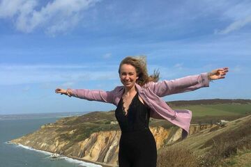 Isle of Wight: Een eiland in de buurt van Southampton, er stond wel een beetje veel wind.. Het blijft toch Engeland. Foto | Privé-archief Hanneke Crielaard