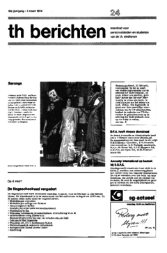 Voorzijde van magazine: TH berichten 24 - 1 maart 1974