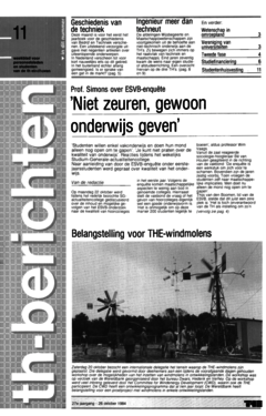 Voorzijde van magazine: TH berichten 11 - 26 oktober 1984