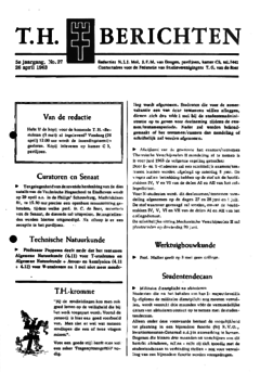 Voorzijde van magazine: TH berichten 27 -  26 april 1963