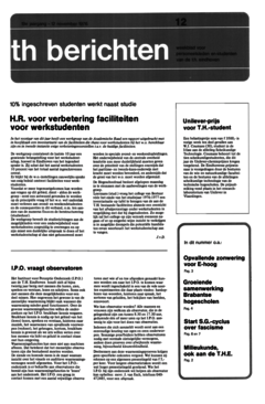 Voorzijde van magazine: TH berichten 12 - 12 november 1976