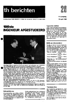 Voorzijde van magazine: TH berichten 29 - 14 april 1969