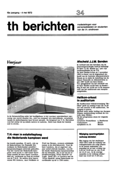 Voorzijde van magazine: TH berichten 34 - 4 mei 1973