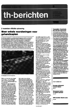 Voorzijde van magazine: TH berichten 8 - 13 oktober 1978