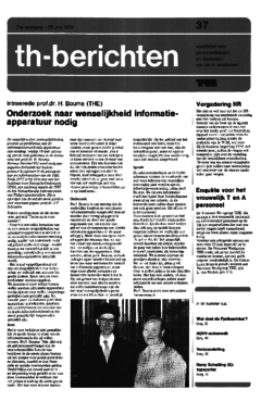 Voorzijde van magazine: TH berichten 37 - 25 mei 1979