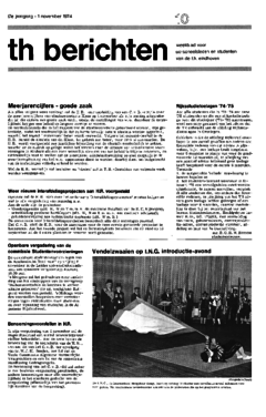 Voorzijde van magazine: TH berichten 10 - 1 november 1974