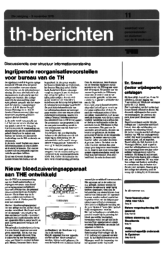 Voorzijde van magazine: TH berichten 11 - 3 november 1978