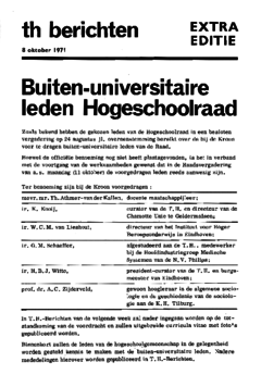 Voorzijde van magazine: TH berichten 7 extra editie - 8 oktober 1971