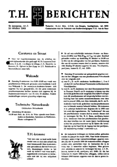 Voorzijde van magazine: TH berichten 5 - 18 oktober 1963