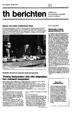 Voorzijde van magazine: TH berichten 31 - 26 april 1974