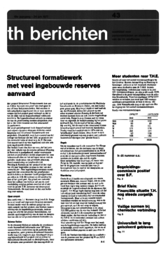 Voorzijde van magazine: TH berichten 43 - 24 juni 1977