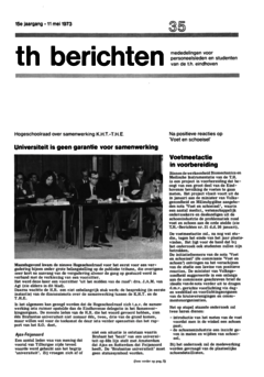 Voorzijde van magazine: TH berichten 35 - 11 mei 1973