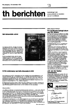 Voorzijde van magazine: TH berichten 13 - 23 november 1973