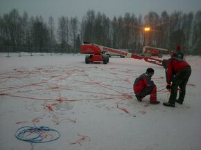 Voorbereidingen voor de ijskoepel in Finland. Voorbereidingen voor de ijskoepel in Finland.