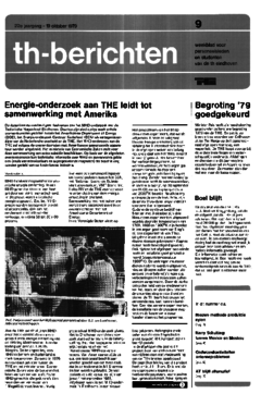 Voorzijde van magazine: TH berichten 9 - 19 oktober 1979