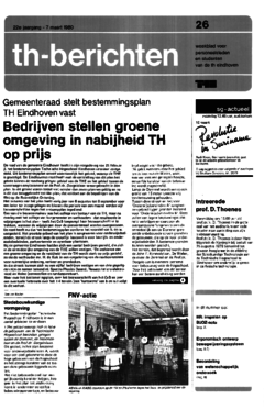 Voorzijde van magazine: TH berichten 26 - 7 maart 1980