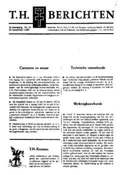 Voorzijde van magazine: TH berichten 11 - 30 november 1962