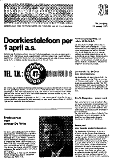 Voorzijde van magazine: TH berichten 26 - 12 maart 1971