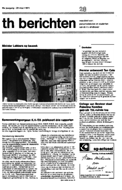 Voorzijde van magazine: TH berichten 28 - 29 maart 1974