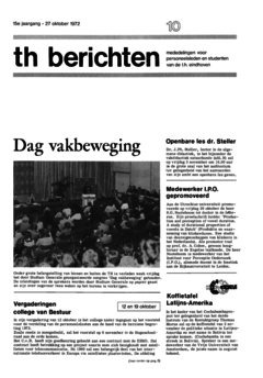 Voorzijde van magazine: TH berichten 10 - 27 oktober 1972