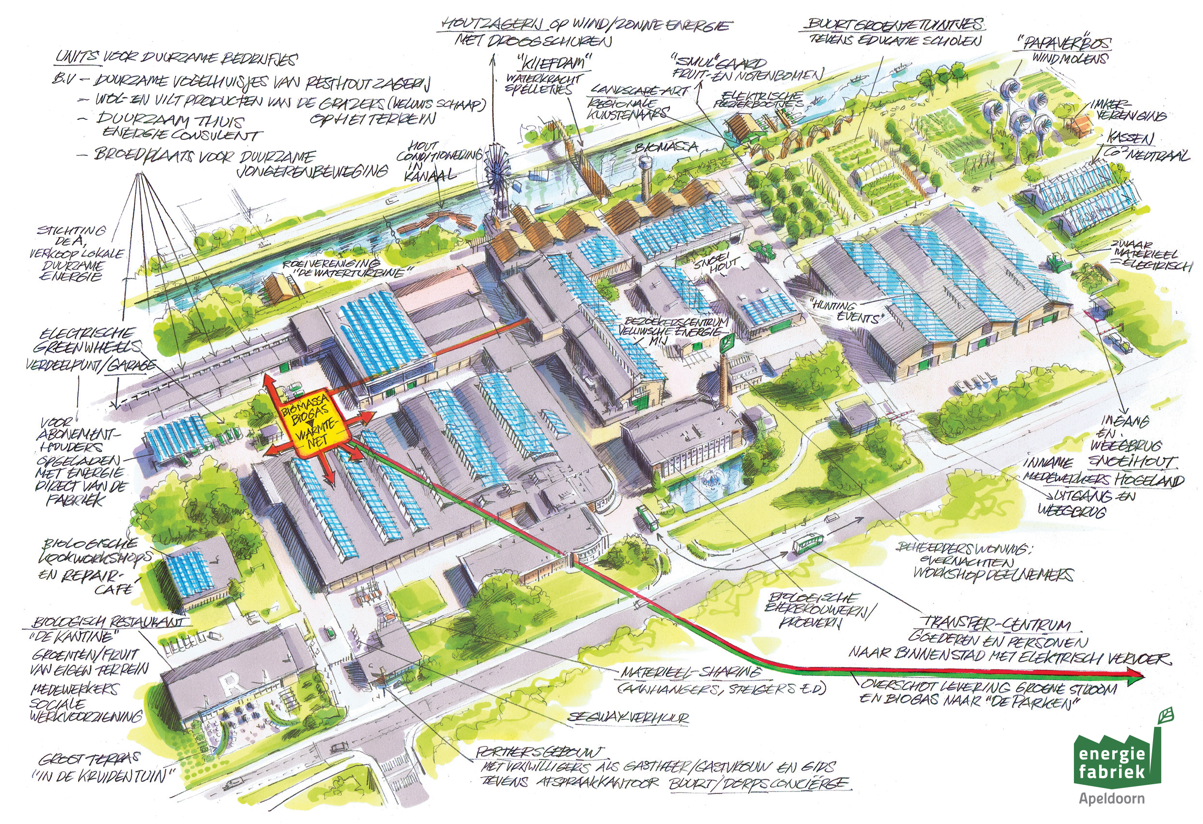Conceptkaart van het onderzoeksgebied in Apeldoorn.